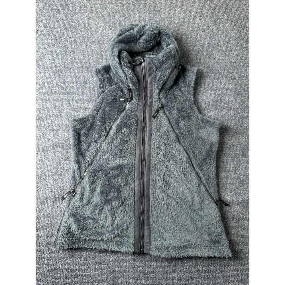 Womens Kuhl Fleece Hooded Vest Gray Full Zipβ Outdoor, Size L